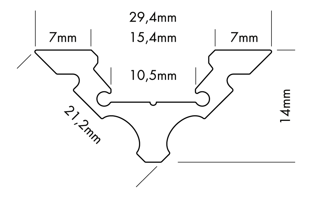 LED Profil S-LINE CORNER weiss 3m