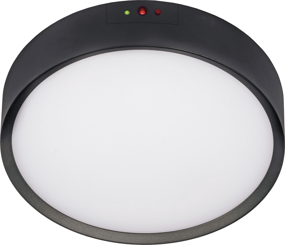 Aufbauleuchte MOON 250 schwarz 12W 230VAC 3000K TRIAC DIM - Notlicht