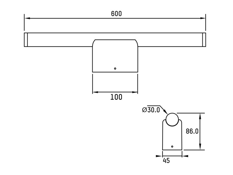 Wandleuchte VINA chrom 13,5W 230VAC 2700K/3000K ON/OFF