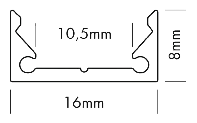 LED Profil S-LINE LOW schwarz 3m