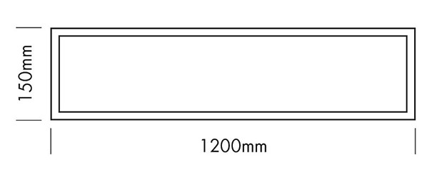 Aufbauleuchte MOON 1200x150 schwarz 24W 230VAC 2700K/3000K/4000K DALI DIM