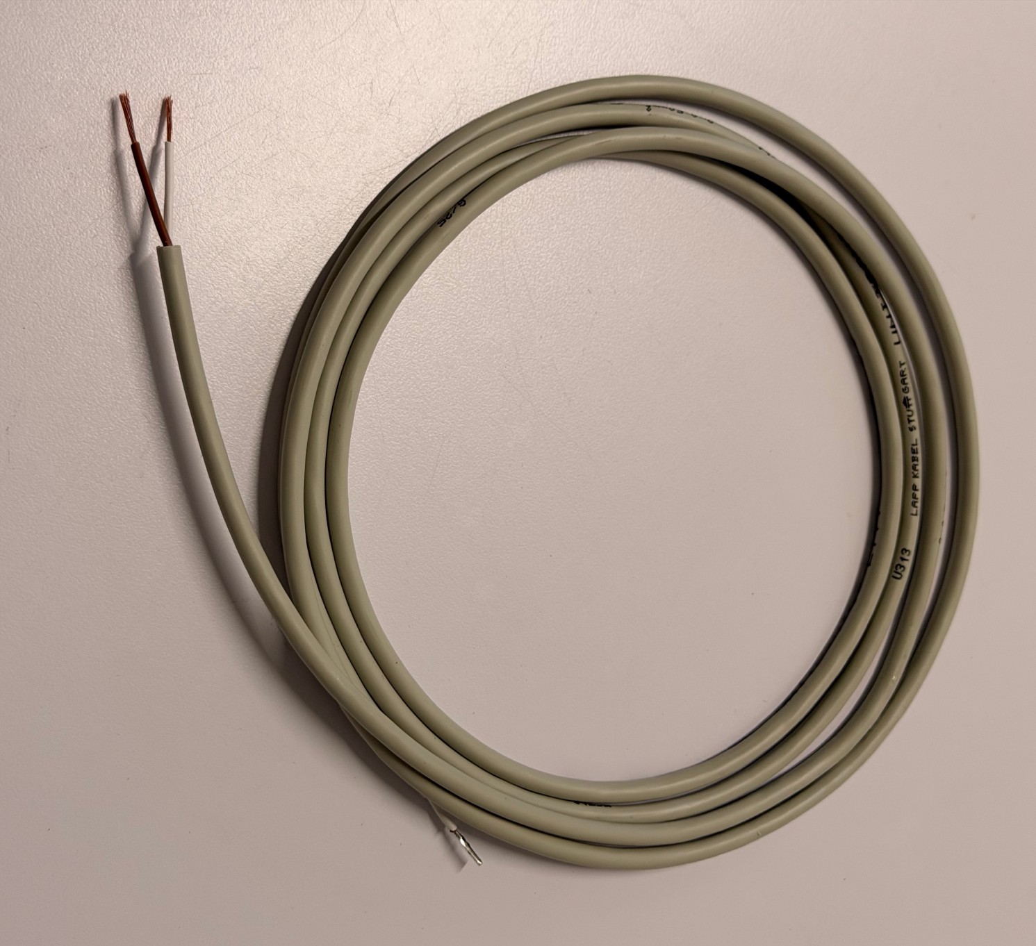 PVC Kabel LiYY grau 2x 0,50mm²  - pro Meter