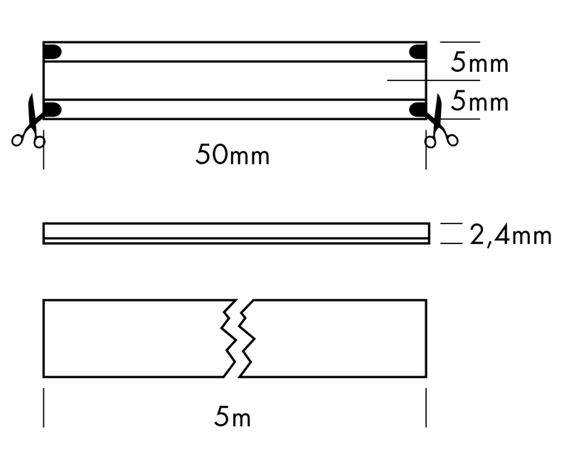 LED Streifen COB 24VDC 75W 6000K Rolle 5m