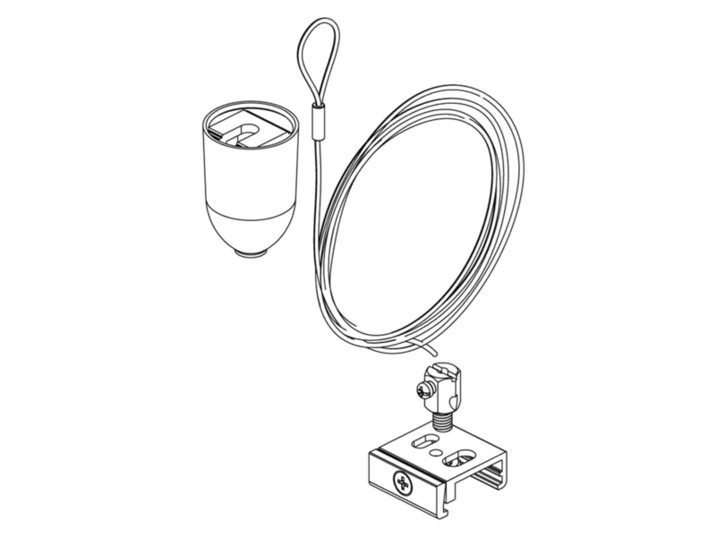 Abhängung 3PH Stahlseil 3000mm schwarz