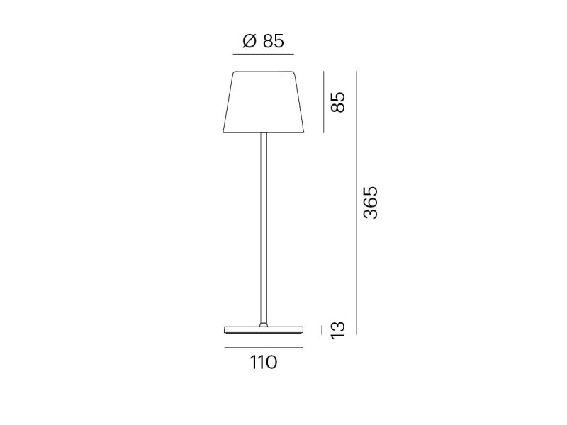 Tischleuchte AESTA anthrazit 2W 3,7VDC, 3000K, inkl. Akku TOUCH DIM