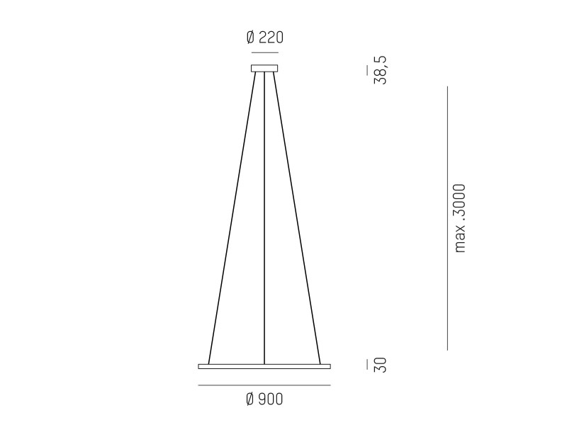 Pendelleuchte PERFORA L schwarz 52W 230VAC 2700K/3000K DALI DIM
