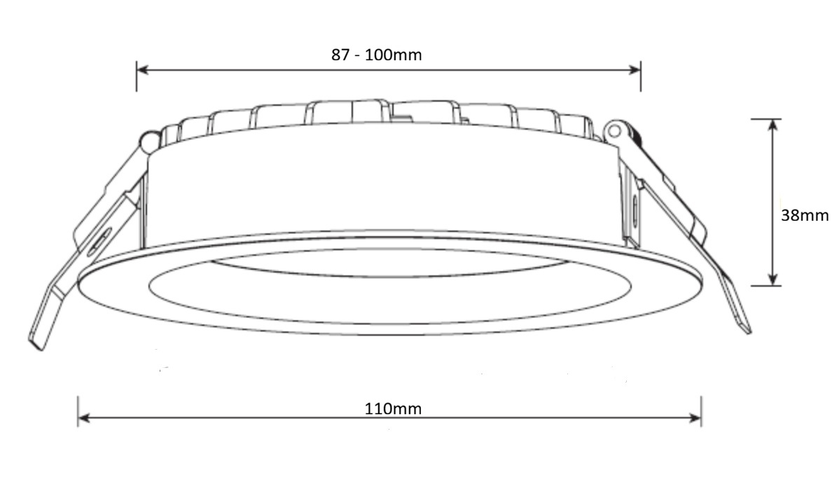 Einbau-Downlight 110 weiß 11W 230VAC 3000K/4000K/5700K ON/OFF